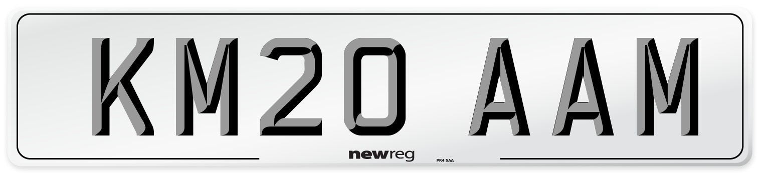 KM20 AAM Number Plate from New Reg